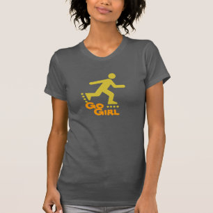 T-shirt Go Girl in line skate, modifier le texte