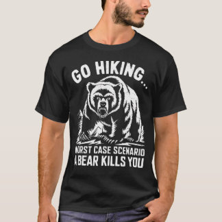 T-shirt Go Hiking Bear Mountain Forest Wildlife Camping Wi