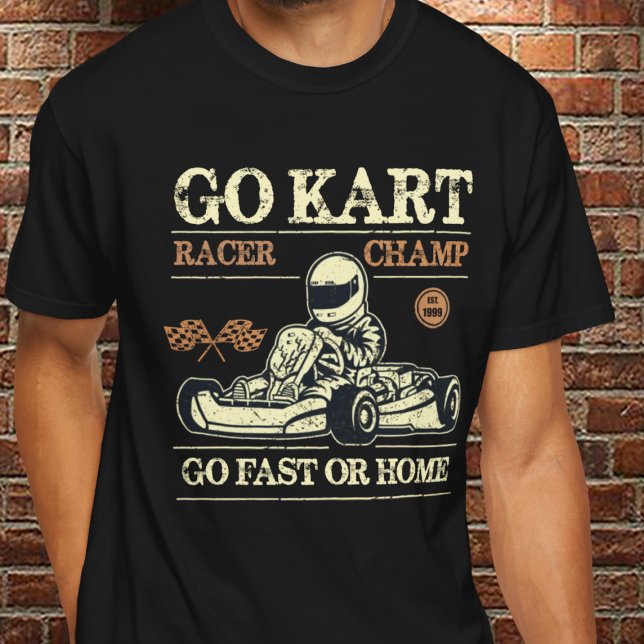 T-shirt Go-kart Kart Racing Driver Karting Retro Cadeau (Créateur téléchargé)