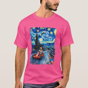 T-shirt Go Kart Racer Go Karting Starry Night Paint