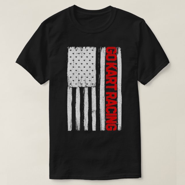 T-shirt Go Kart Racing Drapeau américain USA Patriotique G (Design devant)