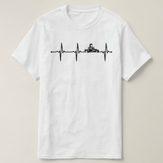 T-shirt Go Kart Racing Driver ECG Heartbeat Bv (Design devant)