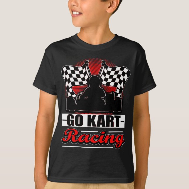 T-shirt Go Kart Racing Funny Red Silhouette (Devant)