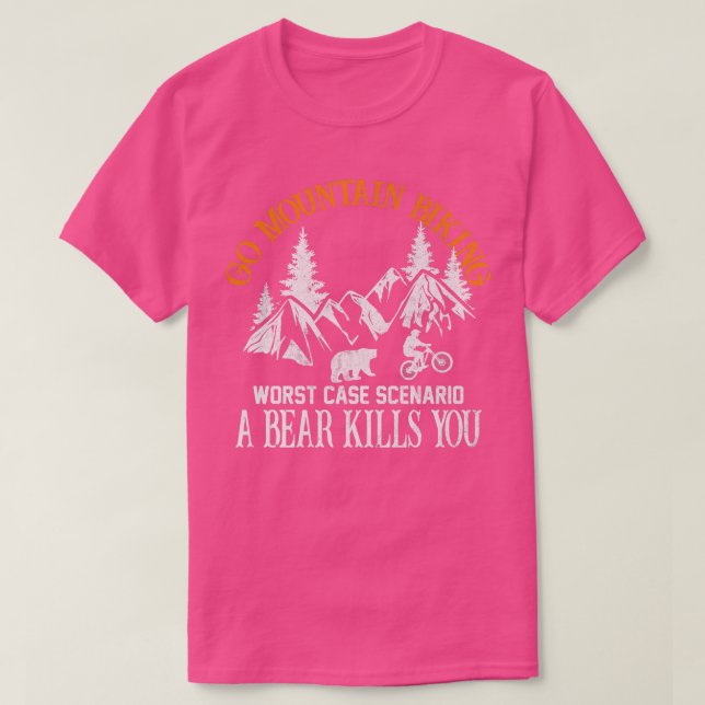 T-shirt Go Mountain VTT Les pires Coques Scénario Bear Bik (Design devant)