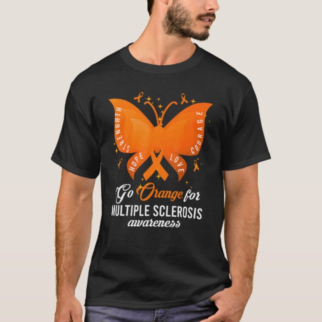 T-shirt Go Orange Sclérose en plaques Sensibilisation Mme  (Devant)