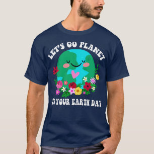 T-shirt Go Planet Son Jour des terres 2023 Flower Retr