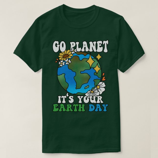 T-shirt Go Planet Son Jour des terres Super (Design devant)