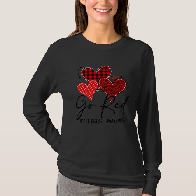 T-shirt Go Red For Womens Heart Disease Awareness Month Le (Devant)