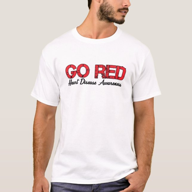T-shirt Go Red Heart Disease Awareness Nous Portons Rouge  (Devant)