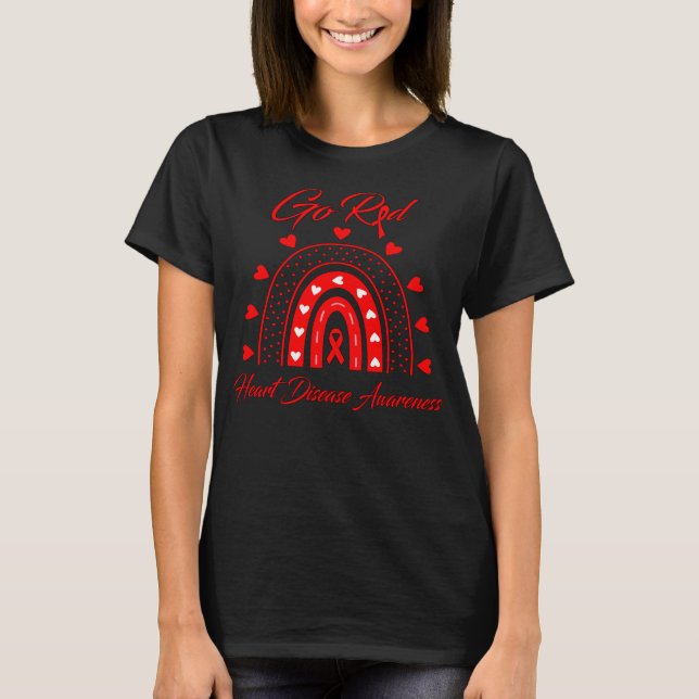 T-shirt Go Red Rainbow Disease Awareness (Devant)