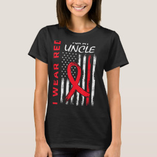 T-shirt Go Red Uncle Maladie cardiaque Signal de sensibili