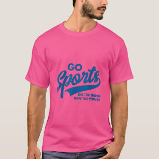 T-shirt Go Sports Do He Hing Win He Points Funny Blue