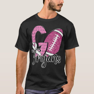 T-shirt Go Trojans École Sport Ventilateur Esprit Cancer d