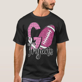 T-shirt Go Trojans École Sport Ventilateur Esprit Cancer d