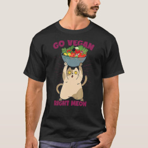 T-shirt Go Vegan Cat Veganism Régime alimentaire basé sur