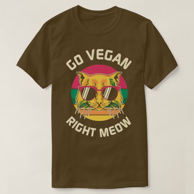 T-shirt Go Vegan droit meow (Design devant)
