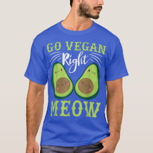 T-shirt Go Vegan Droite Meow Veganism Design Pour Végétaux