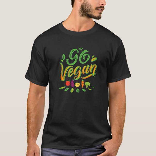 T-shirt Go Vegan - Drôle Veggie (Devant)