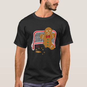 T-shirt Goalie de hockey Funny Christmas Gingbread Objecti