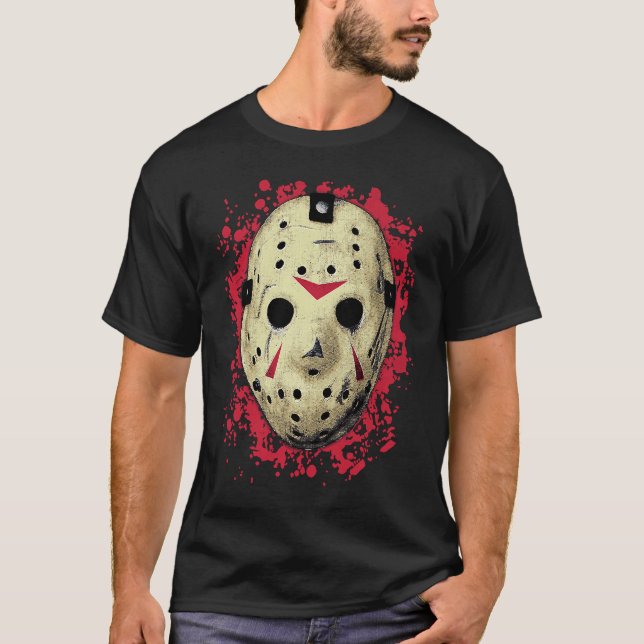 T-shirt GOALIE MASK halloween de vacances costume de hocke (Devant)