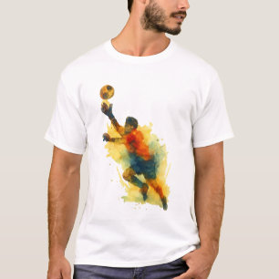 T-shirt Goalkeeper Dive Tee -Watercolor Football Art Shirt