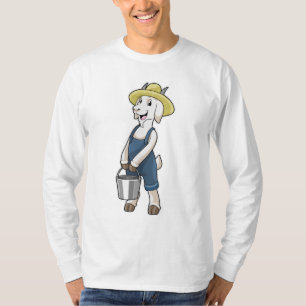 T-shirt Goat as Farmer with Bucket