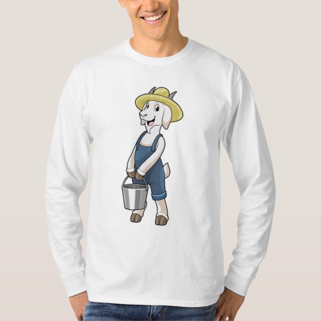 T-shirt Goat as Farmer with Bucket (Devant)