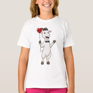 T-shirt Goat as Groom avec Heart Balloon