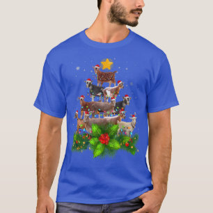 T-shirt Goat Christmas Pajama Xmas Goats Tree Lights Hat