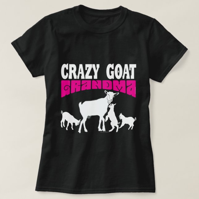 T-shirt GOAT Lover | Grand-mère de chèvre folle Pink GYG (Design devant)