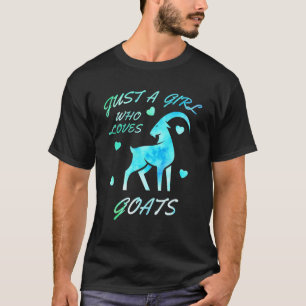 T-shirt Goat Lover Juste une fille qui aime Chèvres Aquar