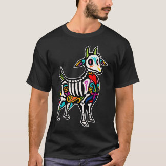 T-shirt Goat Sugar Skull Mexican Day of the Dead Dia De Mu