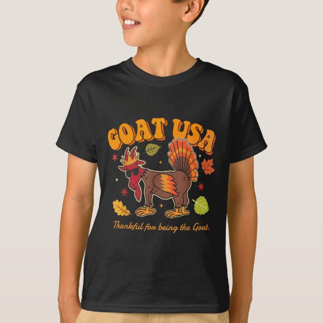 T-shirt Goat Usa Thankful For Being The Goat Funny Thanksg (Devant)