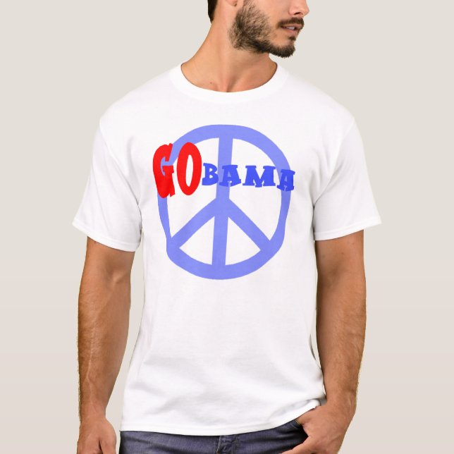T-shirt GOBAMA avec le signe de paix Obama 2008 (Devant)