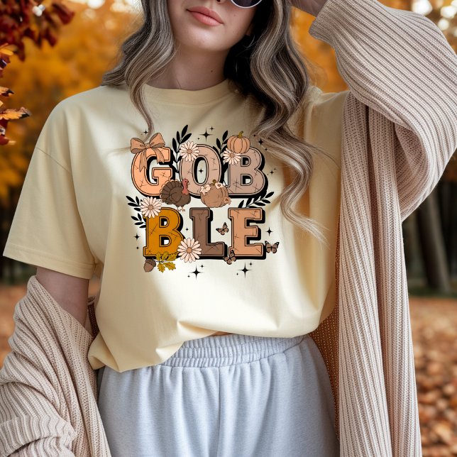 T-shirt Gobble automne vacances Boho Thanksgiving (Créateur téléchargé)