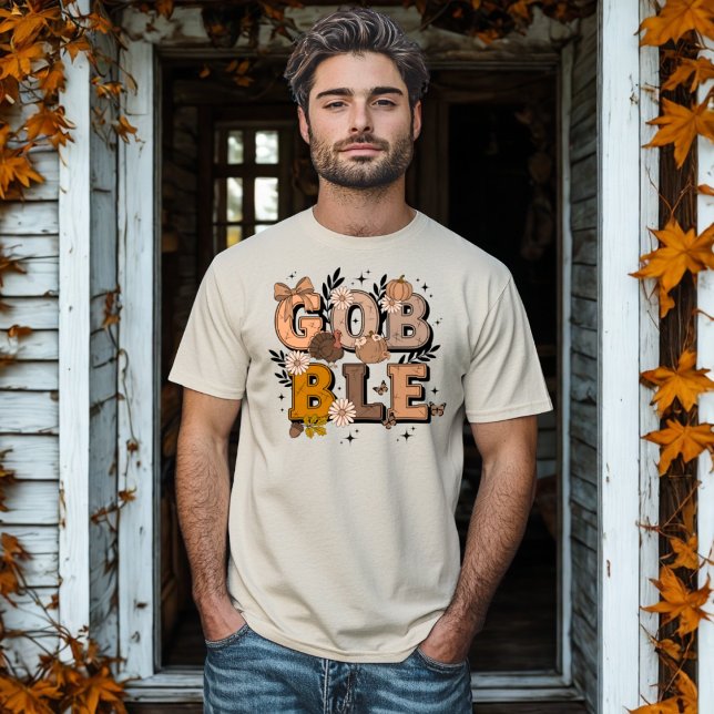 T-shirt Gobble automne vacances Boho Thanksgiving (Créateur téléchargé)