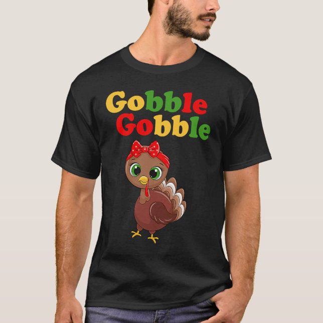 T-shirt Gobble Funny Thanksgiving Day Apparel For Men Wome (Devant)