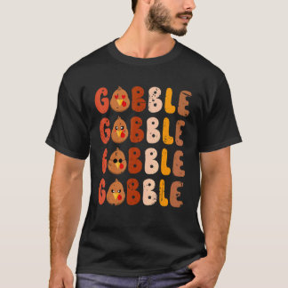 T-shirt Gobble Gobble mignon Turquie face Thanksgiving