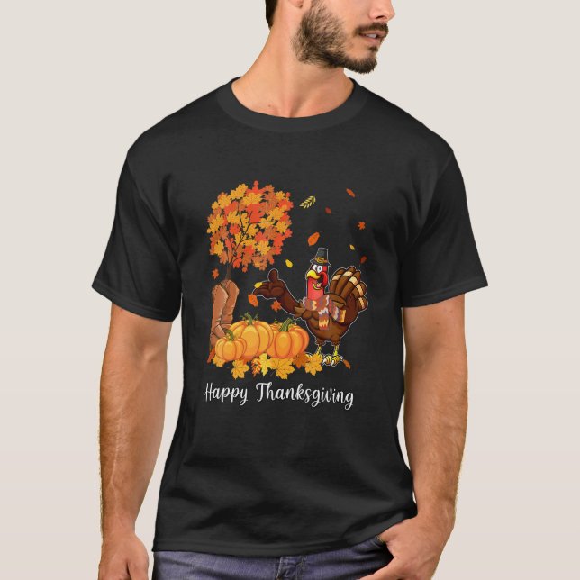 T-shirt Gobble Gobble Turquie Automne Chute Heureux Thanks (Devant)