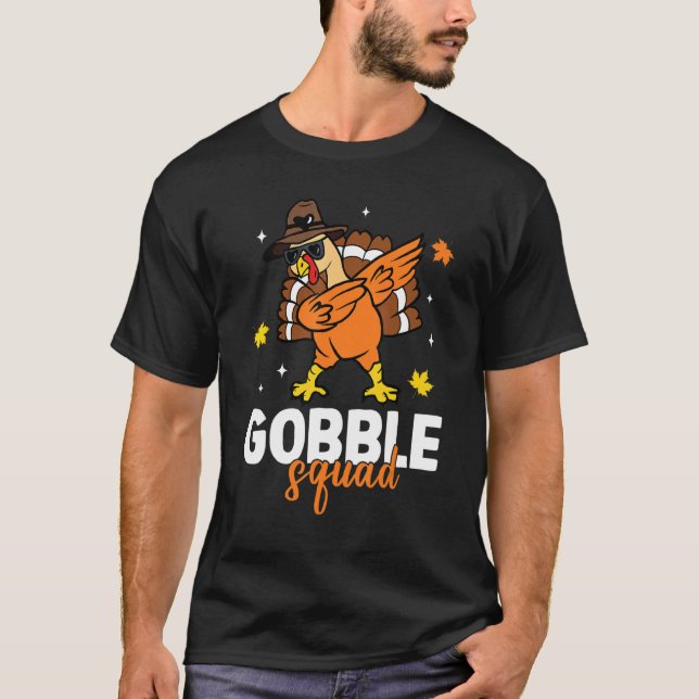 T-shirt Gobble Squad Dabbing Turkey Autumn Fall Thanksgivi (Devant)
