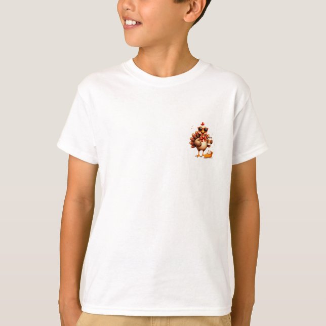 T-shirt Gobble 'Til You Wobble Rétro Thanksgiving (Devant)