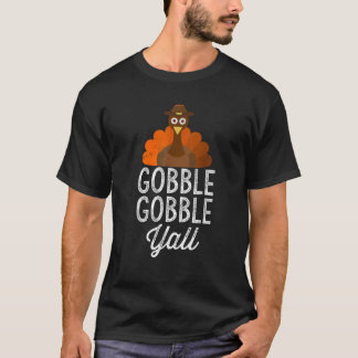 T-shirt Gobble Yall Thankgiving Turquie Black Smal