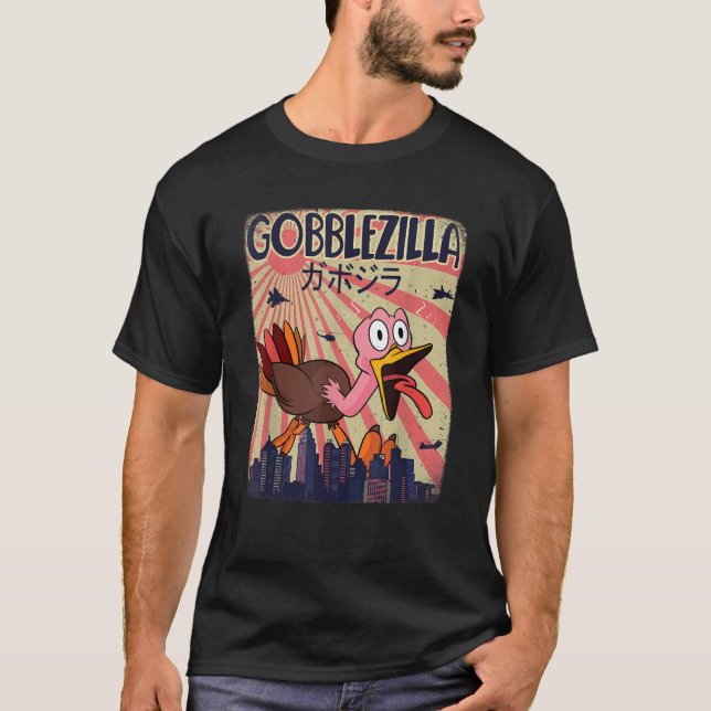 T-shirt Gobblezilla Turquie Thanksgiving (Devant)