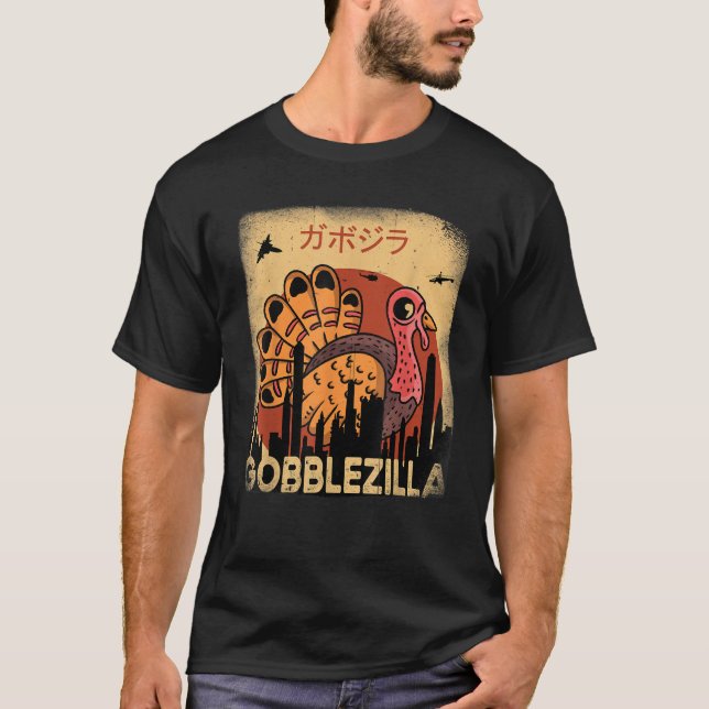 T-shirt Gobblezilla Turquie Thanksgiving T Shirt (Devant)