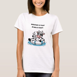 T-shirt Gobelet de Milkshake en Main, Drame dans le Cœur