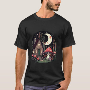 T-shirt Goblincore esthétique et champignon noir Cottageco