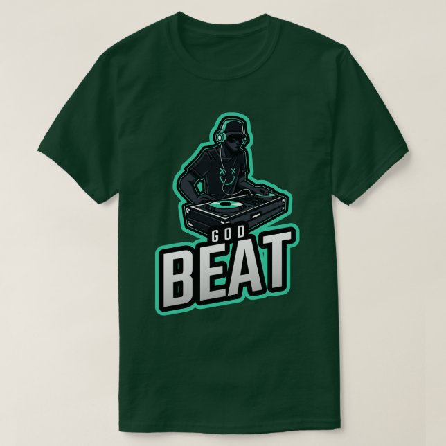 T-shirt God Beat Electronic Techno Music (Design devant)