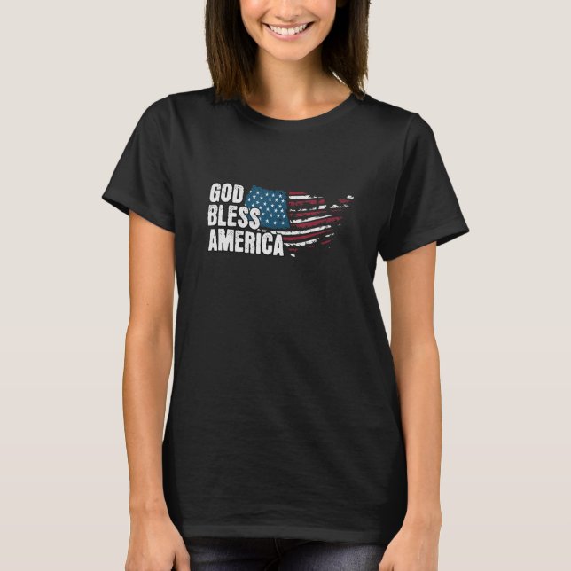 T-shirt God Bless America - 4th Of July Independence Day (Devant)