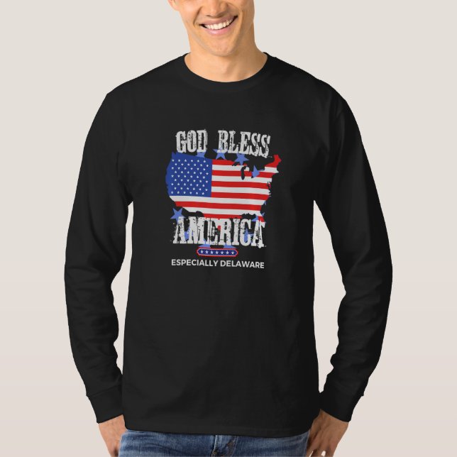 T-shirt God Bless America Especially Delaware US State Des (Devant)