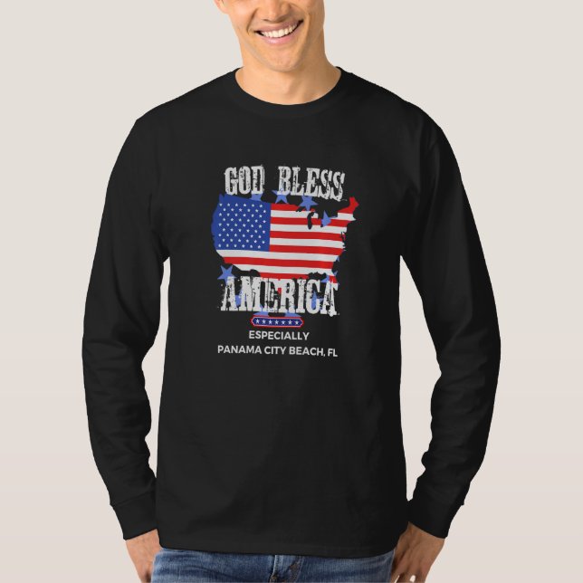 T-shirt God Bless America Especially Panama City-Beach FL  (Devant)
